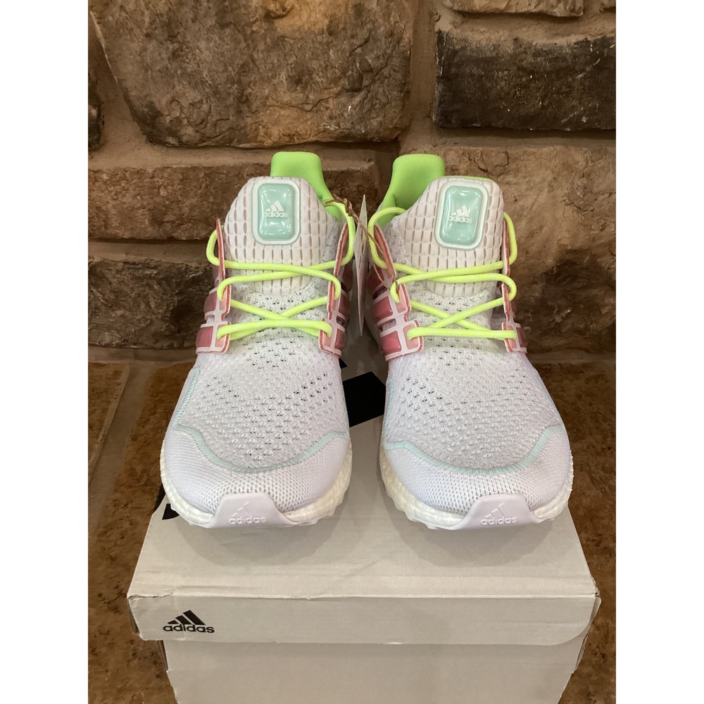 Adidas Ultraboost 1.0 Neon W White Pink Green Running Shoes ID5949 Womens 10 New - Picture 5 of 8